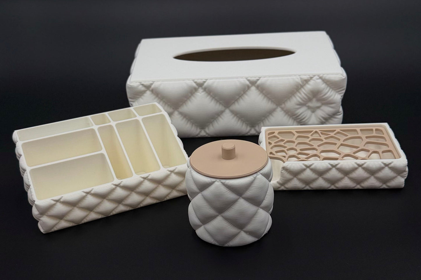 Badezimmer Organizer Set Quilt – 4 teiliges Set
