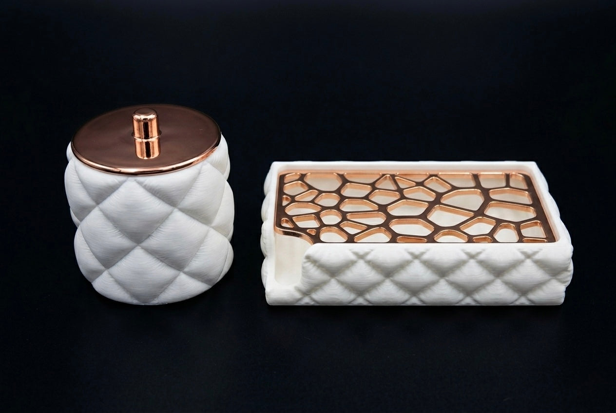 Badezimmer Organizer Set Quilt – 4 teiliges Set