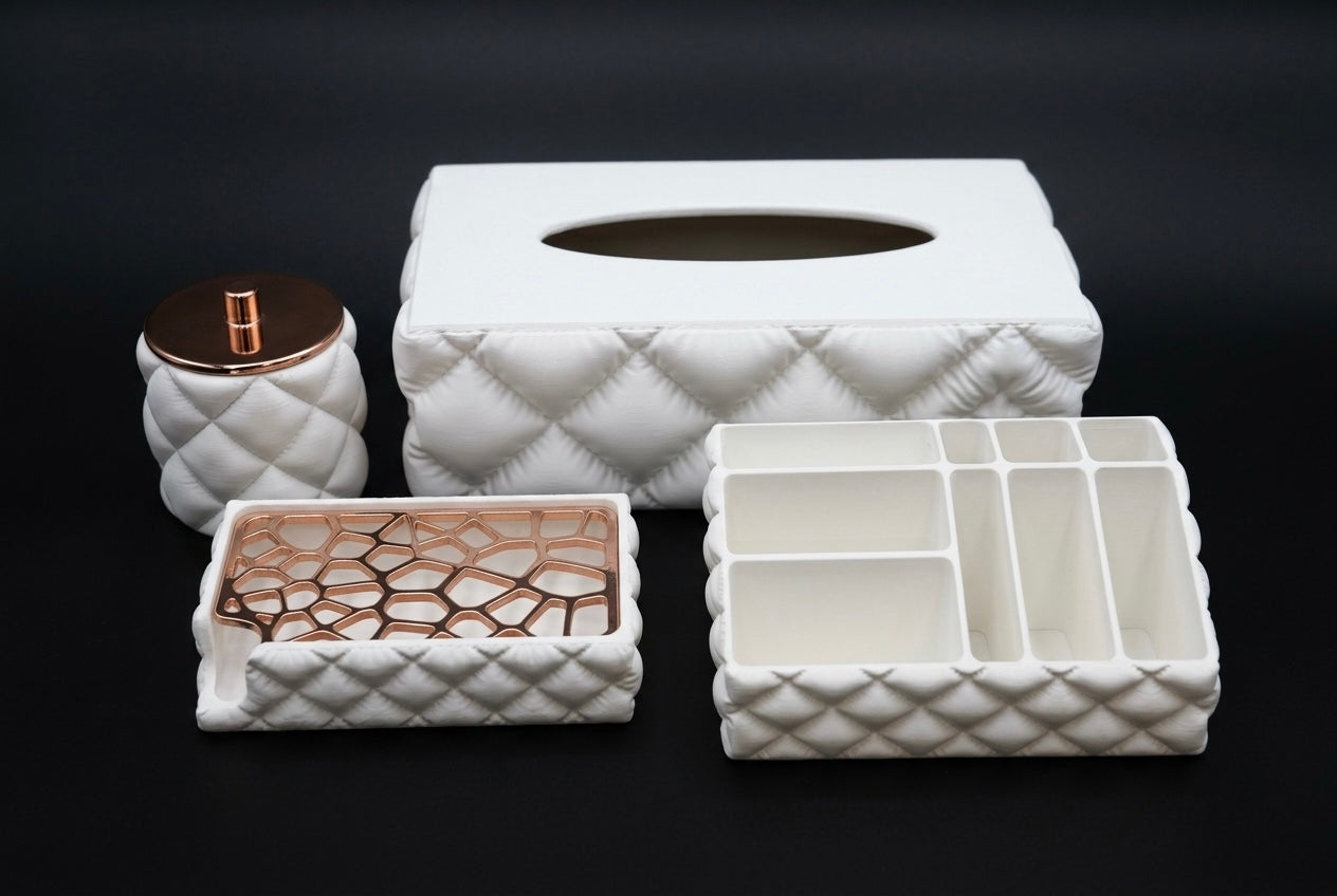 Badezimmer Organizer Set Quilt – 4 teiliges Set